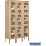 12" Wide Triple Tier See-Through Metal Locker - 3 Wide - 5 Feet High - 12" Deep by Salsbury