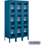 12" Wide Triple Tier See-Through Metal Locker - 3 Wide - 5 Feet High - 15" Deep by Salsbury