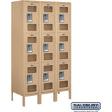 12" Wide Triple Tier See-Through Metal Locker - 3 Wide - 5 Feet High - 15" Deep by Salsbury