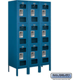 12" Wide Triple Tier See-Through Metal Locker - 3 Wide - 5 Feet High - 15" Deep by Salsbury