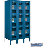 12" Wide Triple Tier See-Through Metal Locker - 3 Wide - 5 Feet High - 18" Deep by Salsbury