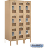 12" Wide Triple Tier See-Through Metal Locker - 3 Wide - 5 Feet High - 18" Deep by Salsbury