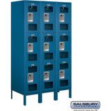 12" Wide Triple Tier See-Through Metal Locker - 3 Wide - 5 Feet High - 18" Deep by Salsbury