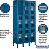 12" Wide Triple Tier See-Through Metal Locker - 3 Wide - 6 Feet High - 12" Deep by Salsbury
