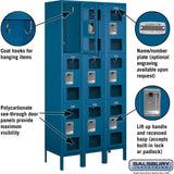 12" Wide Triple Tier See-Through Metal Locker - 3 Wide - 6 Feet High - 15" Deep by Salsbury