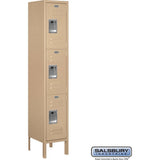 12" Wide Triple Tier Standard Metal Locker - 1 Wide - 5 Feet High - 12" Deep by Salsbury