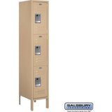 12" Wide Triple Tier Standard Metal Locker - 1 Wide - 5 Feet High - 15" Deep by Salsbury