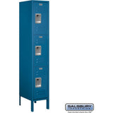 12" Wide Triple Tier Standard Metal Locker - 1 Wide - 5 Feet High - 15" Deep by Salsbury