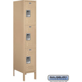 12" Wide Triple Tier Standard Metal Locker - 1 Wide - 5 Feet High - 18" Deep by Salsbury