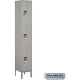 12" Wide Triple Tier Standard Metal Locker - 1 Wide - 6 Feet High - 12" Deep by Salsbury