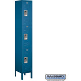12" Wide Triple Tier Standard Metal Locker - 1 Wide - 6 Feet High - 12" Deep by Salsbury