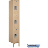 12" Wide Triple Tier Standard Metal Locker - 1 Wide - 6 Feet High - 15" Deep by Salsbury