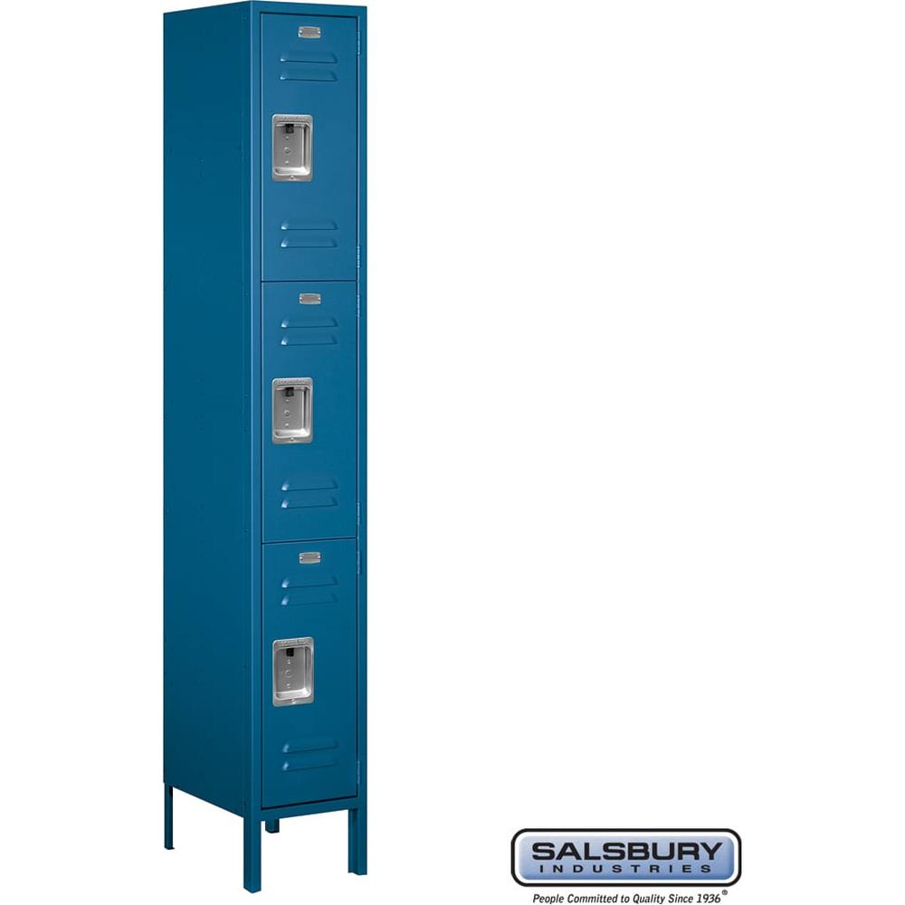 12" Wide Triple Tier Standard Metal Locker - 1 Wide - 6 Feet High - 15" Deep by Salsbury