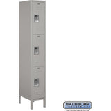 12" Wide Triple Tier Standard Metal Locker - 1 Wide - 6 Feet High - 18" Deep by Salsbury