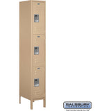 12" Wide Triple Tier Standard Metal Locker - 1 Wide - 6 Feet High - 18" Deep by Salsbury