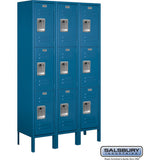 12" Wide Triple Tier Standard Metal Locker - 3 Wide - 5 Feet High - 12" Deep by Salsbury
