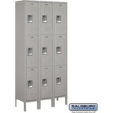 12" Wide Triple Tier Standard Metal Locker - 3 Wide - 6 Feet High - 12" Deep by Salsbury