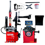 Katool KT-T850 Tilt-Arm Wheel Clamp Tire Changer Machine with Wheel Balancer KT-B750 Combo