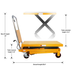 Apollolift Double Scissor Lift Table 330lbs 43.3" Lifting Height A-2003