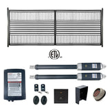 Aleko Automated Steel Dual Swing Driveway Gate and Gate Opener Complete Kit – ETL Listed - Barcelona Style – 12 x 6 Feet