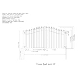 Aleko Steel Dual Swing Driveway Gate with Built-In Pedestrian Door - VIENNA Style - 12 x 7 Feet