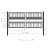 Aleko Automated Steel Dual Swing Driveway Gate and Gate Opener Complete Kit – ETL Listed - Barcelona Style – 14 x 6 Feet