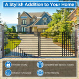 Aleko Automated Steel Dual Swing Driveway Gate and Gate Opener Complete Kit – ETL Listed - Kyiv Style – 14 x 6 Feet