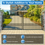 Aleko Automated Steel Dual Swing Driveway Gate and Gate Opener Complete Kit – LONDON Style – 14 x 6 Feet - ETL Listed
