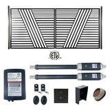 Aleko Automated Steel Dual Swing Driveway Gate and Gate Opener Complete Kit – ETL Listed - Sofia Style – 14 x 6 Feet