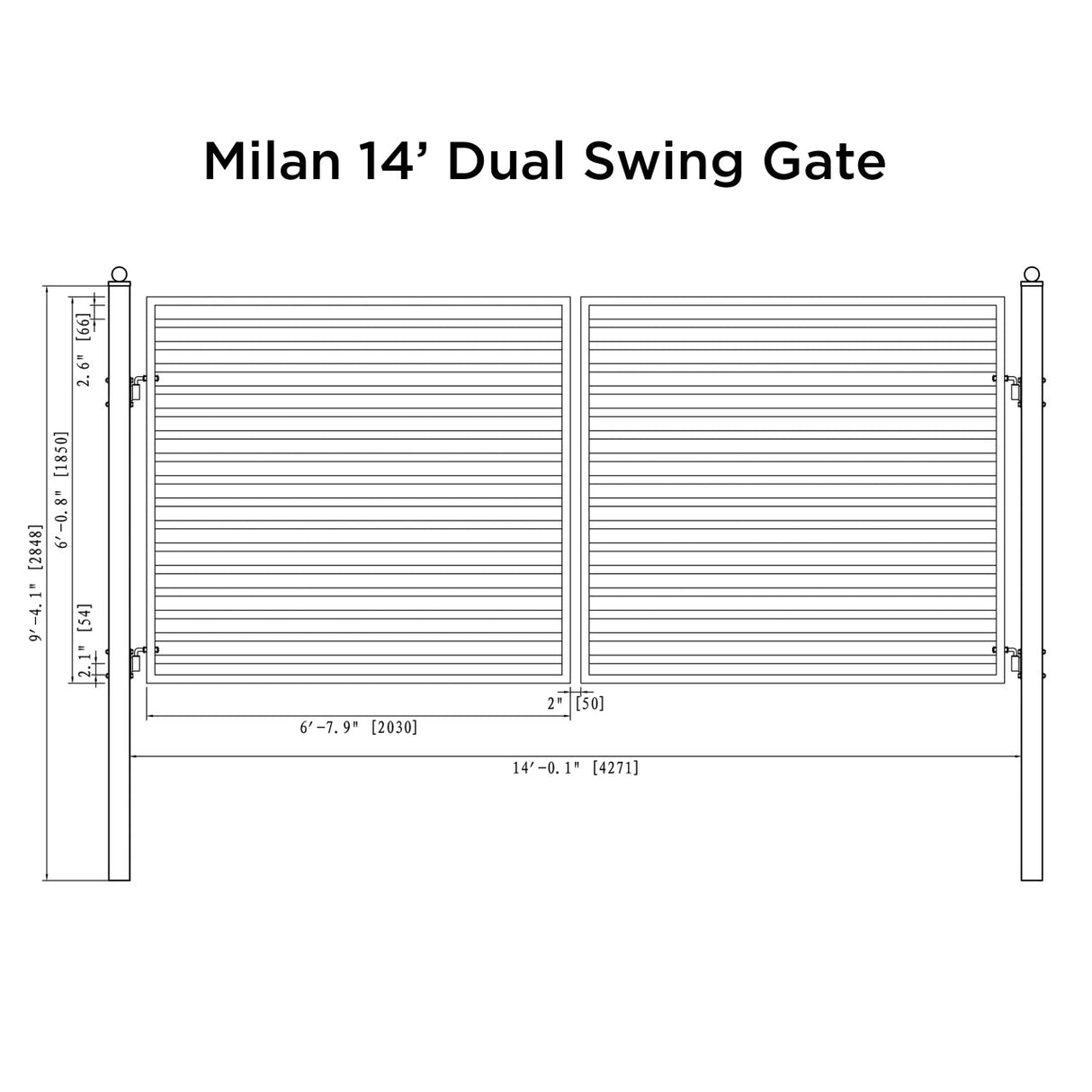 Aleko Automated Steel Dual Swing Driveway Gate and Gate Opener Complete Kit – MILAN Style – 14 x 6 Feet - ETL Listed