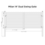 Aleko Automated Steel Dual Swing Driveway Gate and Gate Opener Complete Kit – MILAN Style – 14 x 6 Feet - ETL Listed