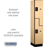15" Wide Double Tier 'S' Style Designer Wood Locker - 1 Wide - 6 Feet High - 18" Deep by Salsbury
