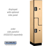 15" Wide Double Tier 'S' Style Designer Wood Locker - 1 Wide - 6 Feet High - 18" Deep by Salsbury
