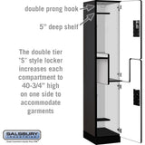 15" Wide Double Tier 'S' Style Designer Wood Locker - 1 Wide - 6 Feet High - 18" Deep by Salsbury