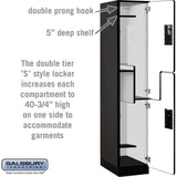 15" Wide Double Tier 'S' Style Designer Wood Locker - 1 Wide - 6 Feet High - 21" Deep by Salsbury