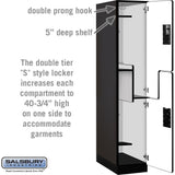 15" Wide Double Tier 'S' Style Designer Wood Locker - 1 Wide - 6 Feet High - 24" Deep by Salsbury