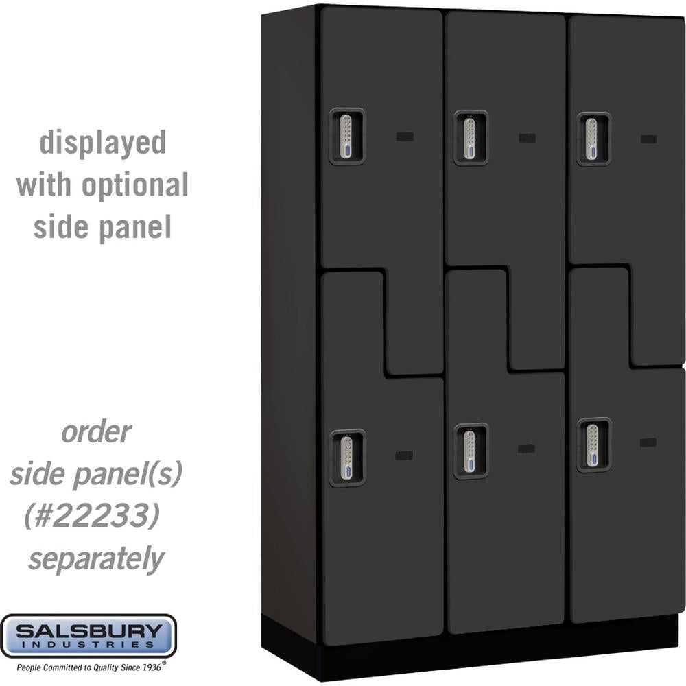 15" Wide Double Tier 'S' Style Designer Wood Locker - 3 Wide - 6 Feet High - 18" Deep by Salsbury