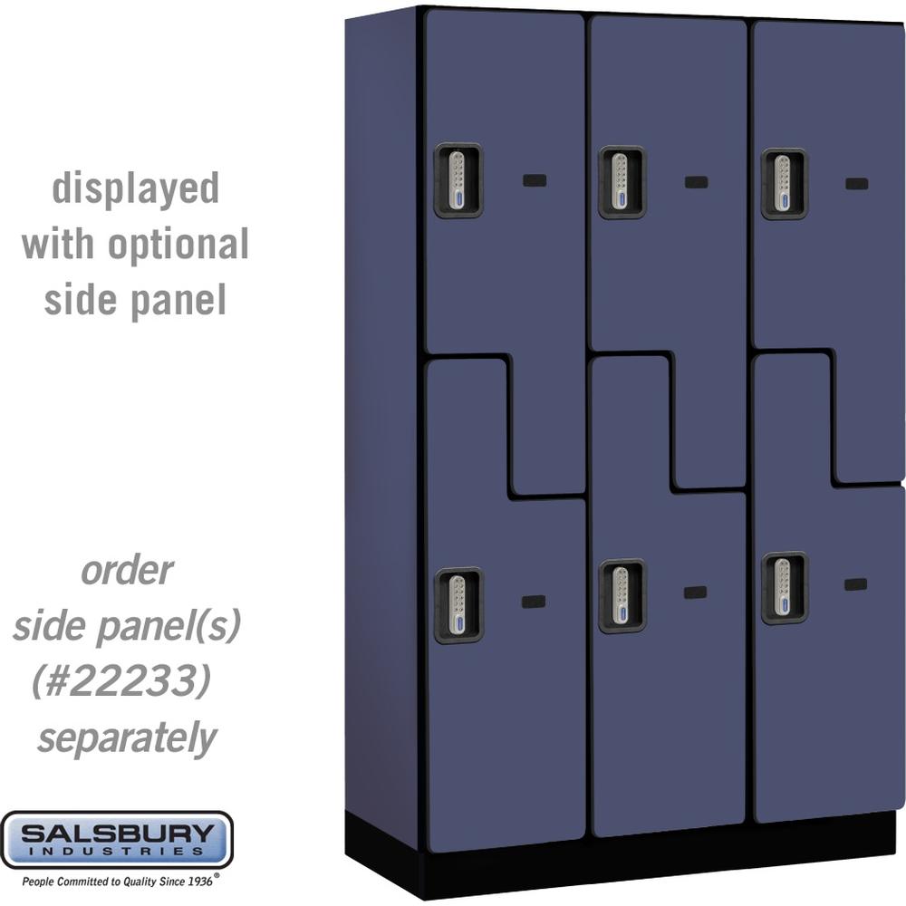 15" Wide Double Tier 'S' Style Designer Wood Locker - 3 Wide - 6 Feet High - 18" Deep by Salsbury
