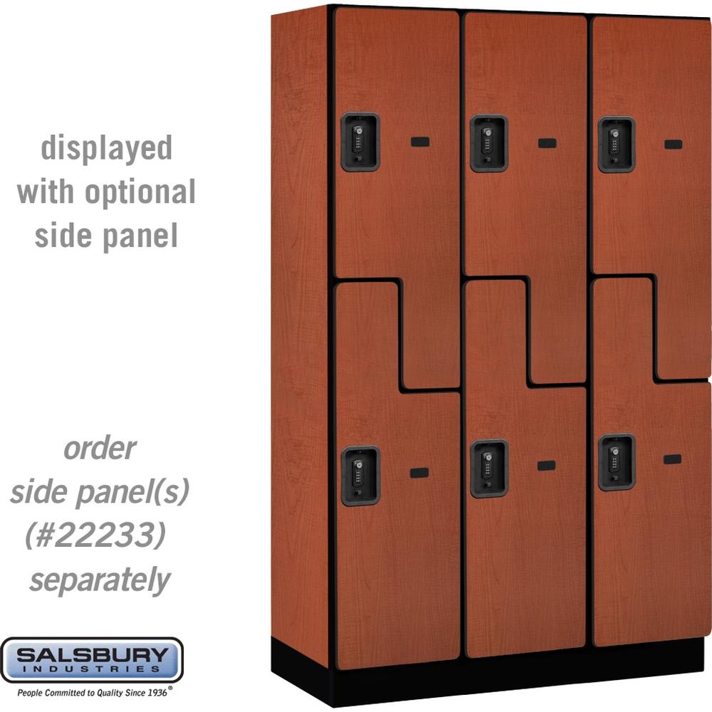 15" Wide Double Tier 'S' Style Designer Wood Locker - 3 Wide - 6 Feet High - 18" Deep by Salsbury