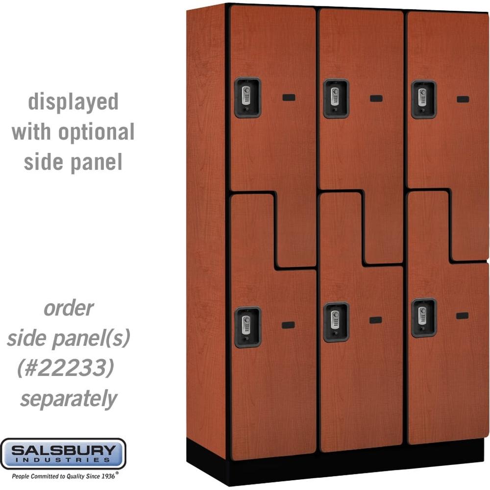 15" Wide Double Tier 'S' Style Designer Wood Locker - 3 Wide - 6 Feet High - 18" Deep by Salsbury