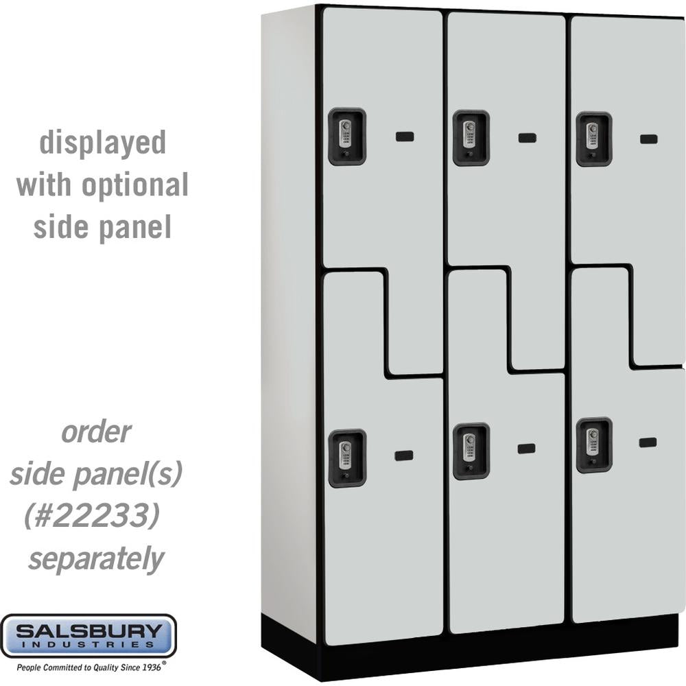 15" Wide Double Tier 'S' Style Designer Wood Locker - 3 Wide - 6 Feet High - 18" Deep by Salsbury