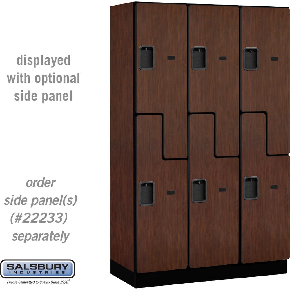 15" Wide Double Tier 'S' Style Designer Wood Locker - 3 Wide - 6 Feet High - 18" Deep by Salsbury