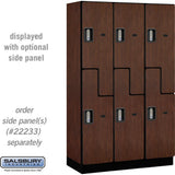 15" Wide Double Tier 'S' Style Designer Wood Locker - 3 Wide - 6 Feet High - 18" Deep by Salsbury