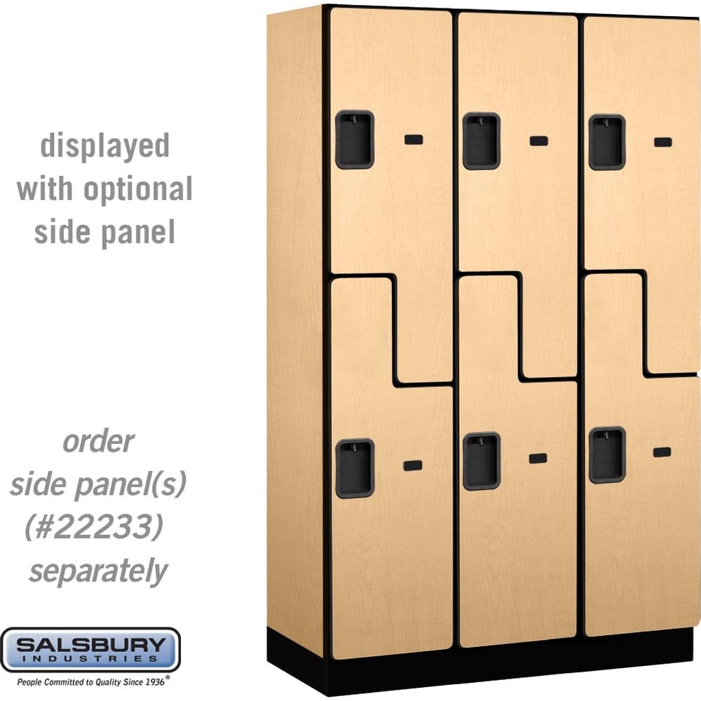 15" Wide Double Tier 'S' Style Designer Wood Locker - 3 Wide - 6 Feet High - 18" Deep by Salsbury
