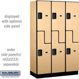 15" Wide Double Tier 'S' Style Designer Wood Locker - 3 Wide - 6 Feet High - 18" Deep by Salsbury