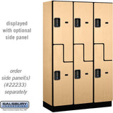 15" Wide Double Tier 'S' Style Designer Wood Locker - 3 Wide - 6 Feet High - 18" Deep by Salsbury