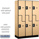 15" Wide Double Tier 'S' Style Designer Wood Locker - 3 Wide - 6 Feet High - 18" Deep by Salsbury