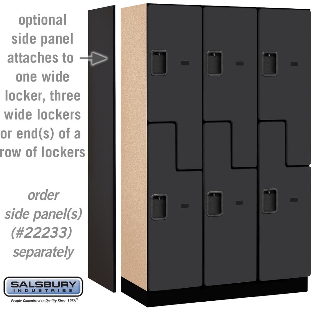 15" Wide Double Tier 'S' Style Designer Wood Locker - 3 Wide - 6 Feet High - 18" Deep by Salsbury