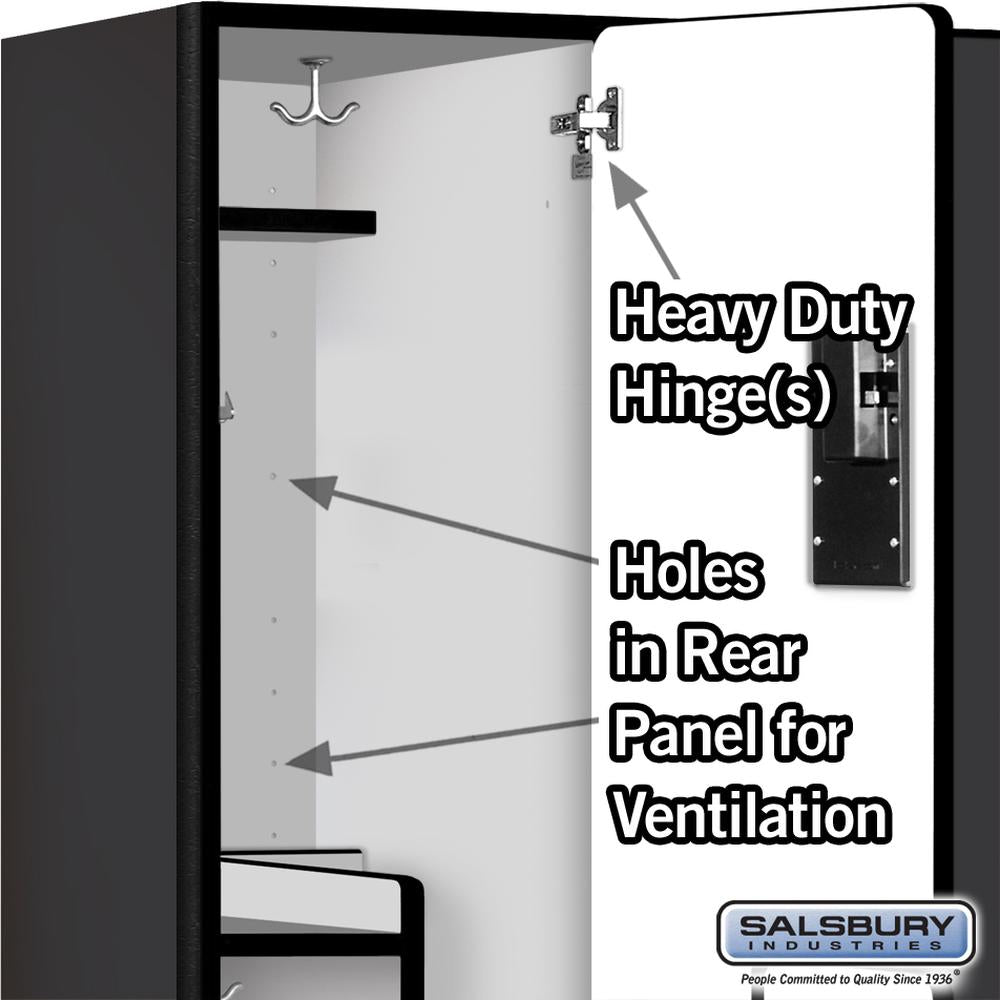 15" Wide Double Tier 'S' Style Designer Wood Locker - 3 Wide - 6 Feet High - 18" Deep by Salsbury