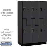 15" Wide Double Tier 'S' Style Designer Wood Locker - 3 Wide - 6 Feet High - 21" Deep by Salsbury